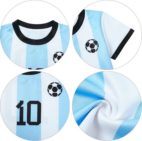 Soccer Jersey Kids Boys Argentina Jersey Shirt Soccer Boys Tshirts Round Neck Short Sleeve Top in Kuwait
