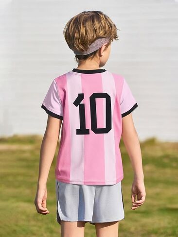 Soccer Jersey Kids Boys Argentina Jersey Shirt Soccer Boys Tshirts Round Neck Short Sleeve Top in Kuwait