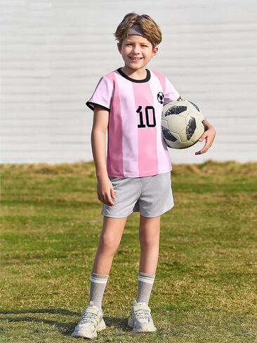 Soccer Jersey Kids Boys Argentina Jersey Shirt Soccer Boys Tshirts Round Neck Short Sleeve Top in Kuwait