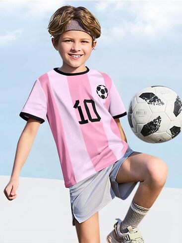 Soccer Jersey Kids Boys Argentina Jersey Shirt Soccer Boys Tshirts Round Neck Short Sleeve Top in Kuwait