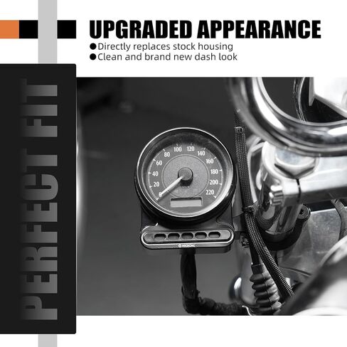 مجموعة أضواء مؤشر مؤشر عداد السرعة متوافقة مع Harley Forty Forty Sioed Dark Custom XL1200X 2013-2014 ، Iron 1200 XL1200NS 2018-2021 ، Sportster 883 Custom XL883C 2004 ، Black in Kuwait