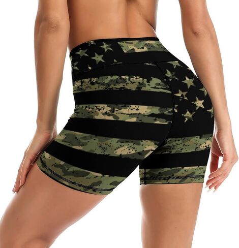 Yoga Shorts High Waisted Tummy Control Biker Shorts for Womens Athletic Running Workout Gym Tennis Shorts in Saudi Arabia