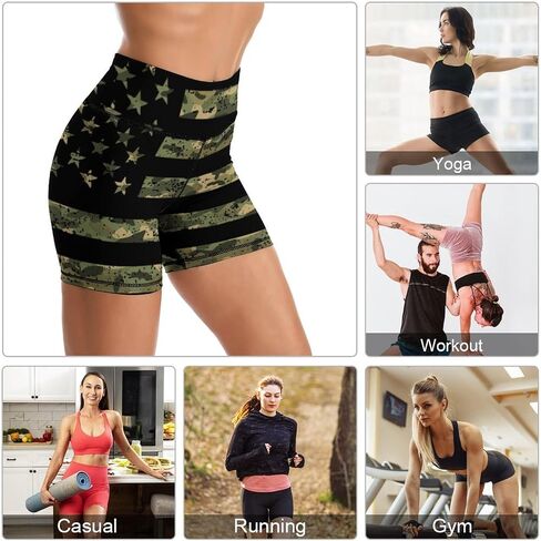 Yoga Shorts High Waisted Tummy Control Biker Shorts for Womens Athletic Running Workout Gym Tennis Shorts in Saudi Arabia
