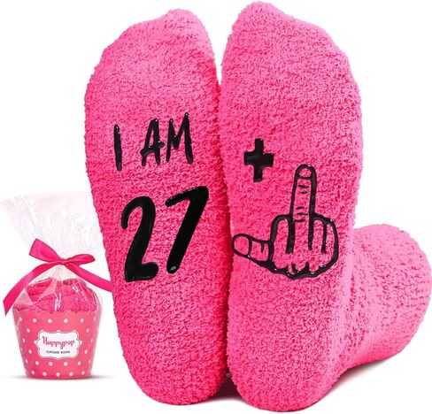 HAPPYPOP 24th Birthday Gifts Ideas Socks for Women - Socks for 24 Year Olds, Best Gifts for 24 Year Old Woman in Kuwait
