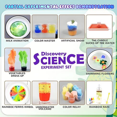 Science Kits for Kids 72+ Science Lab Experiments Erupting Volcano,Rainbow Rain,Artificial Snow Magic Chemistry Toy DIY Science Educational Learning Kit for Boys Girls in Kuwait