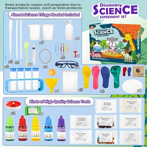 Science Kits for Kids 72+ Science Lab Experiments Erupting Volcano,Rainbow Rain,Artificial Snow Magic Chemistry Toy DIY Science Educational Learning Kit for Boys Girls in Kuwait