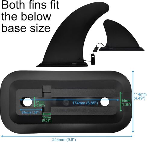 Paddle Board Fins Replacement Set of 3 (1pcs 9" & 2pcs 5"), New Material, More Durable and Non-Breaking, Detachable Quick Release Paddleboard Fin for Most ISUP, Inflatable Paddleboard in Saudi Arabia