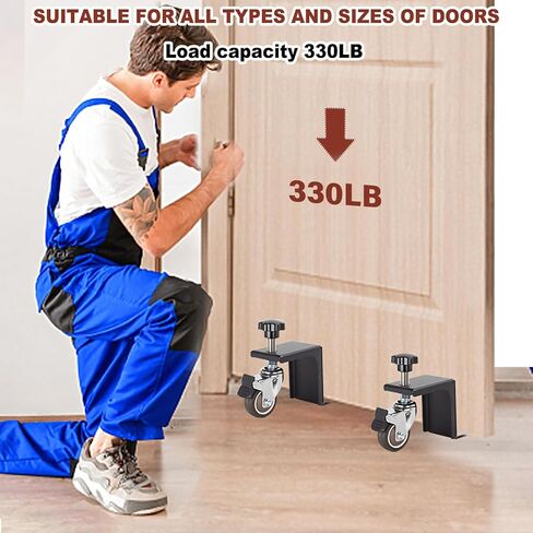 طقم أدوات تركيب الباب مكون من قطعتين لسهولة تركيب الباب - مجموعة أدوات تركيب الباب بدون استخدام اليدين لشخص واحد للأبواب التي يتراوح سمكها من 1.18 إلى 1.97 بوصة ووزن 330 رطلاً in Kuwait