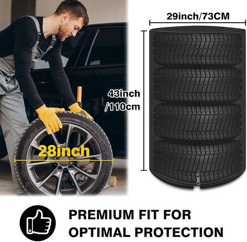 Tire Covers for Storage, WITSTEP Large Seasonal Tire Storage Cover Waterproof Outdoor Winter Tire Bags with Handy Storage Bag, Weather Proof Tire Stack Cover (Holding 4 Tires Up, Diameter 28") in Kuwait