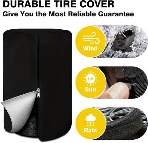 Tire Covers for Storage, WITSTEP Large Seasonal Tire Storage Cover Waterproof Outdoor Winter Tire Bags with Handy Storage Bag, Weather Proof Tire Stack Cover (Holding 4 Tires Up, Diameter 28") in Kuwait