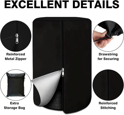 Tire Covers for Storage, WITSTEP Large Seasonal Tire Storage Cover Waterproof Outdoor Winter Tire Bags with Handy Storage Bag, Weather Proof Tire Stack Cover (Holding 4 Tires Up, Diameter 28") in Kuwait