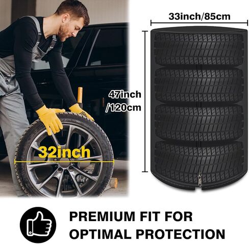 Tire Covers for Storage, WITSTEP Large Seasonal Tire Storage Cover Waterproof Outdoor Winter Tire Bags with Handy Storage Bag, Weather Proof Tire Stack Cover (Holding 4 Tires Up, Diameter 28") in Kuwait
