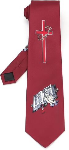 Mens Novelty Religous Necktie 3.27" (8.3CM) Christian Cross Jesus Easter Ties in Kuwait