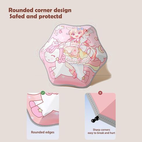 Kid Umbrella for Girls & Boys | Kids Umbrella Girls 3-7 with Rounded Corner | Auto Open/Close Anti-rebound Safe Design UV Resistant | 360° Reflective Strip Compact, Durable Cute Umbrellas for Kids in Saudi Arabia