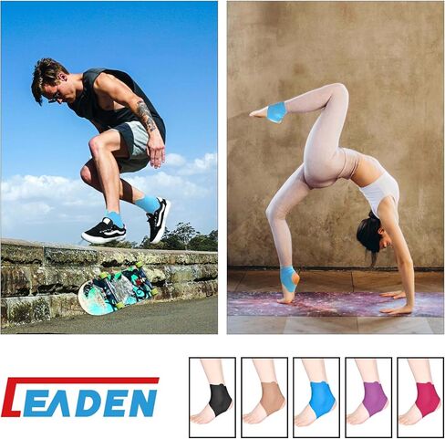 شريط علم الحركة للكاحل مقطوع مسبقًا من IEADEN، 10 قطع - شريط رياضي قطني مقاوم للماء ومرن وقابل للتنفس وخالي من اللاتكس، يوفر الدعم والثبات للعضلات - مثالي للجري والمشي لمسافات طويلة وركوب الخيل وما إلى ذلك. in Kuwait