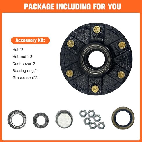 مجموعة من 2 مجموعات محور مقطورة مقطورة لمدة 3500 رطل محاور ، 6 حفرة ، 5.5 "دائرة الترباس in Kuwait
