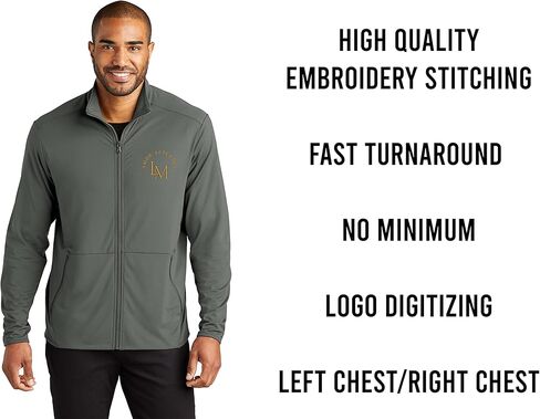 INK STITCH Men K595 Custom Personalized Embroidery Logo Texts Accord Stretch Fleece Jackets in Kuwait