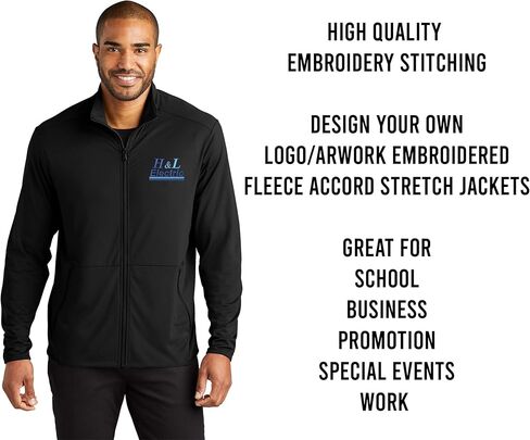 INK STITCH Men K595 Custom Personalized Embroidery Logo Texts Accord Stretch Fleece Jackets in Kuwait