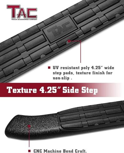 TAC Side Steps Running Boards Fit 2005-2023 Toyota Tacoma Double Cab Truck Pickup 4.25" Texture Black Side Bars Nerf Bars Off Road Accessories (2pcs) in Saudi Arabia