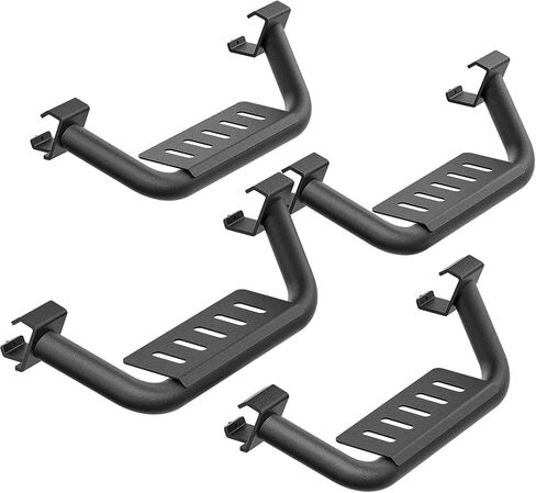 Bronco Running Boards SPOARS STEPSENTERS مع 2021 2022 2023 2024 Ford Bronco 4 مع القضبان الصخرية ، ألواح الخطوة الجانبية الصلب القابلة للإزالة (4 عبوات ، مسحوق أسود مغلف) in Saudi Arabia
