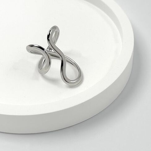Chunky Gold Rings For Women Asymmetrical Wavy Curve Thumb Ring Irregular Open Thick Statement Rings Adjustable Silver Stainless Steel Ring Non Tarnish in Saudi Arabia