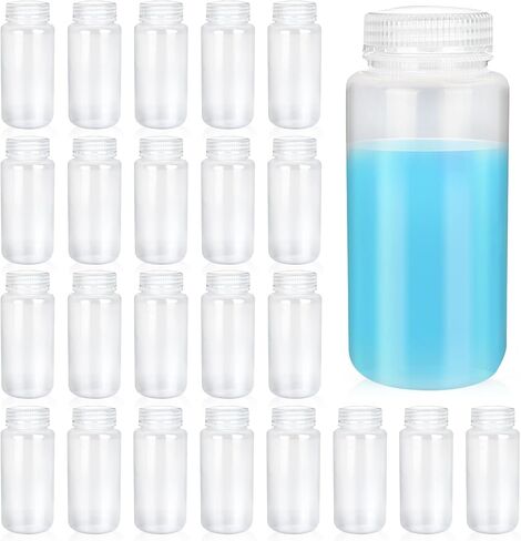 30 Pcs 8oz 250 ml Plastic Sample Bottle Wide Mouth Reagent Bottle Water Sample Bottles Lab Grade Polypropylene Bottles Containers for Laboratories Classroom in Saudi Arabia