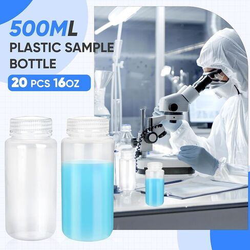 30 Pcs 8oz 250 ml Plastic Sample Bottle Wide Mouth Reagent Bottle Water Sample Bottles Lab Grade Polypropylene Bottles Containers for Laboratories Classroom in Saudi Arabia