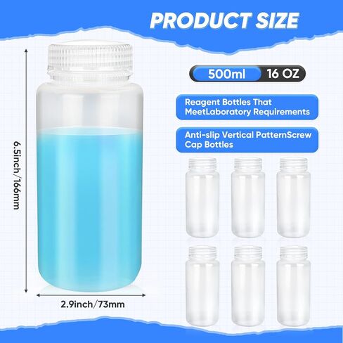 30 Pcs 8oz 250 ml Plastic Sample Bottle Wide Mouth Reagent Bottle Water Sample Bottles Lab Grade Polypropylene Bottles Containers for Laboratories Classroom in Saudi Arabia