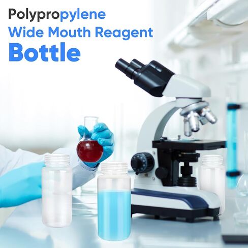 30 Pcs 8oz 250 ml Plastic Sample Bottle Wide Mouth Reagent Bottle Water Sample Bottles Lab Grade Polypropylene Bottles Containers for Laboratories Classroom in Saudi Arabia