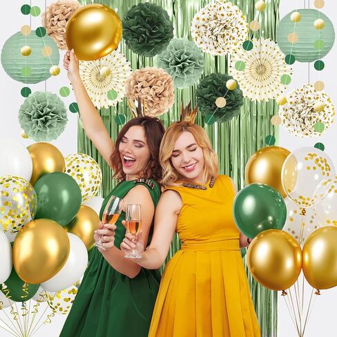 Sage Green and Gold Party Decorations ، 54pcs Kit Party Party Decor in Kuwait