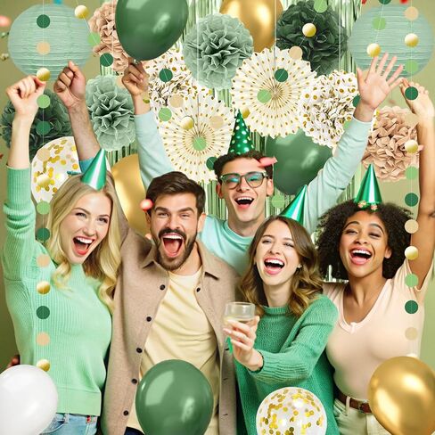 Sage Green and Gold Party Decorations ، 54pcs Kit Party Party Decor in Kuwait