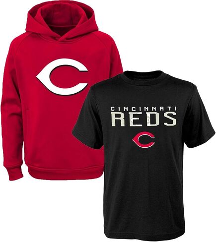 MLB Youth 8-20 Polyester Performance Primary Logo Pullover Sweatshirt Hoodie & T-Shirt 2 Pack Set (10-12, Milwaukee Brewers) in Saudi Arabia