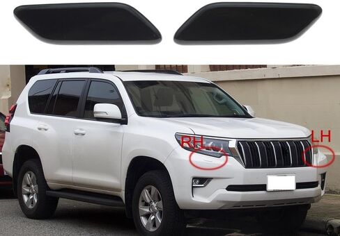 85045-60050 85044-60050 Front Bumper Headlight Washer Spray Nozzle Jet Cover Cap for Toyota Land Cruiser Prado LC150 2010-2013 a(Black-Left) in Saudi Arabia