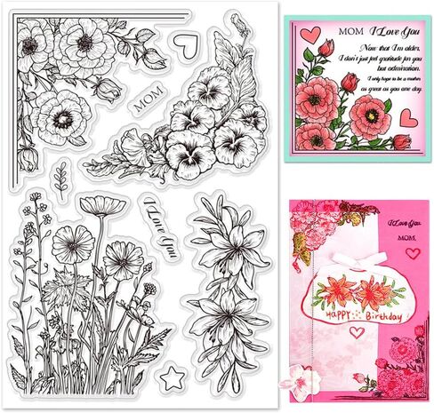 Fairies Clear Stamps for Card Making DIY Trees Silicone Stamp Butterflies Stamps Dandelion Stamps Best wishes Stamps Magic Stamps Mushroom Clear Stamps for Craft Scrapbooking Decor in Saudi Arabia
