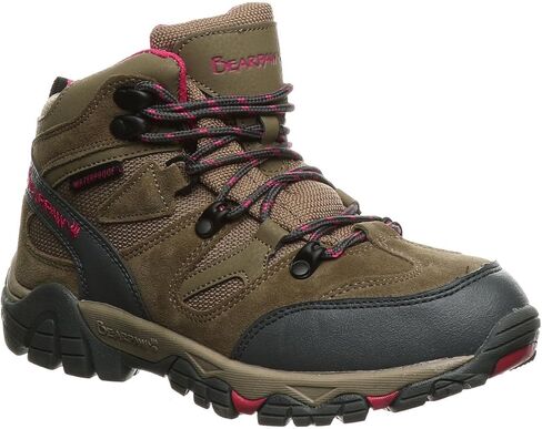 BEARPAW Women's Corsica Taupe/Red Size 9 | Women's Bootie | Women's Hiker Boot | Comfortable Hiking Boot in Saudi Arabia