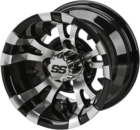 RM CART-10 "Warlock Black/Machined على إطارات مسار سوداء 18x9.50-10 (مجموعة من 4) in Kuwait