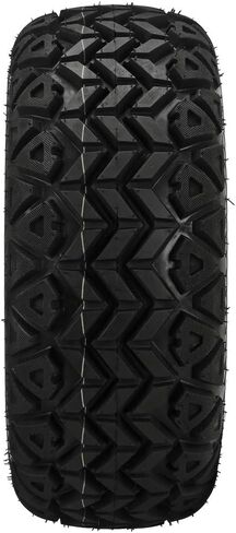 RM Cart – 10" Warlock Black/Machined on 18x9.50-10 Black Trail Tires (Set of 4) | Fits Club Car & EZ-Go Carts | Golf Cart Tires and Wheels Combo | Can be Used on Lawn Mowers and ATV's in Kuwait