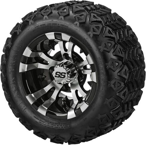 RM CART-10 "Warlock Black/Machined على إطارات مسار سوداء 18x9.50-10 (مجموعة من 4) in Kuwait
