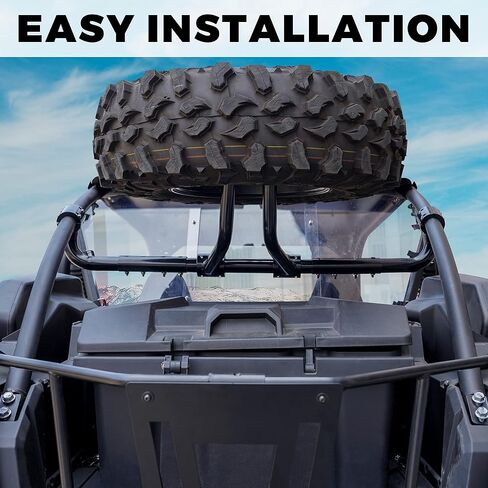حامل حامل الإطارات الإطارات SAUTVS لـ Teryx KRX 1000 ، يناسب ما يصل إلى 37 بوصة من الصلب الإطارات ذات الإطارات الاحتياطية المغلفة على Kawasaki Teryx KRX 1000 2020-2025 الملحقات in Kuwait
