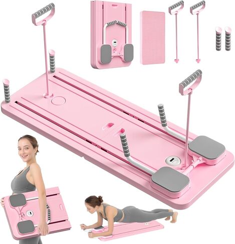 JANUA Pilates Board - 2024 Pilates Reformer Set, Multi-Purpose Foldable Pilates Reformer Board for Home, 5 in 1 Pilates Sliding Board (Black) in Kuwait