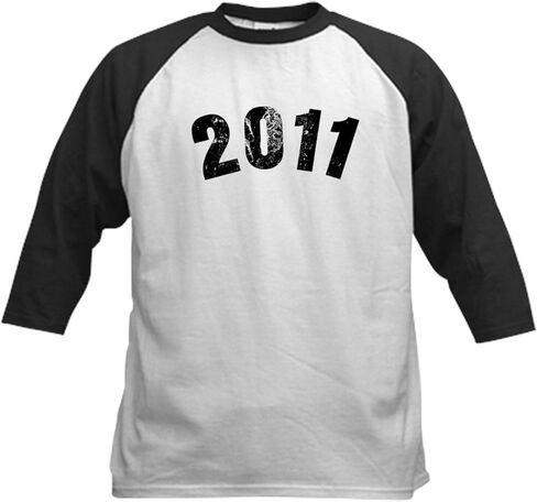 CafePress 2011 Year Vintage Baseball Jersey Kids Cotton Baseball Jersey, 3/4 Raglan Sleeve Shirt in Saudi Arabia