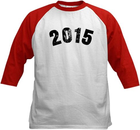CafePress 2015 Year Vintage Baseball Jersey Kids Cotton Baseball Jersey, 3/4 Raglan Sleeve Shirt in Saudi Arabia