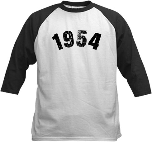 CafePress 1954 Year Vintage Baseball Jersey Kids Cotton Baseball Jersey, 3/4 Raglan Sleeve Shirt in Saudi Arabia