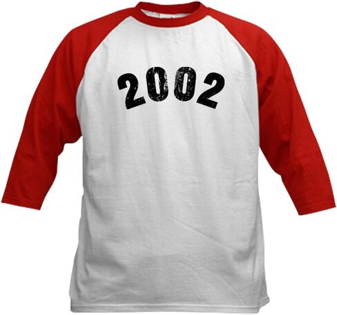 Cafepress 2002 year vintage baseball Jersey Kids Cotton Baseball Jersey ، 3/4 Raglan Sleeve Shirt in Saudi Arabia