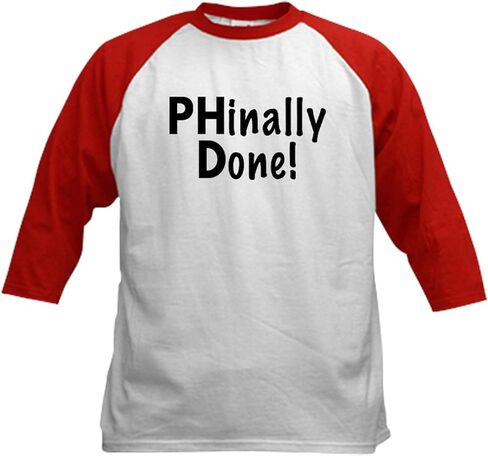 Cafepress دكتوراه تخرج الدراسات العليا البيسبول جيرسي الأطفال القطن القطن القميص ، 3/4 قميص الأكمام راجلان in Saudi Arabia