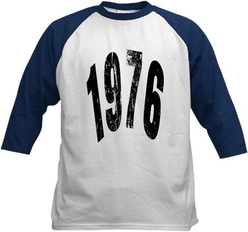 CafePress 1976 Year Vintage Baseball Jersey Kids Cotton Baseball Jersey, 3/4 Raglan Sleeve Shirt in Saudi Arabia