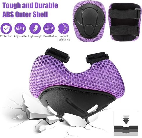 SAMIT Knee Pads for Kids 3-8 Years Boys Girls Protective Gear Set Toddler Knee and Elbow Pads with Wrist Guards 6 in 1 Safety Gear Set for Skating Cycling Bike Rollerblading Scooter Roller Skates in Kuwait