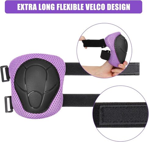 SAMIT Knee Pads for Kids 3-8 Years Boys Girls Protective Gear Set Toddler Knee and Elbow Pads with Wrist Guards 6 in 1 Safety Gear Set for Skating Cycling Bike Rollerblading Scooter Roller Skates in Kuwait