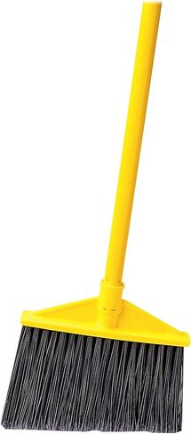 Rubbermaid Commercial Products Angled Large Broom with Polyethylene Bristles, Yellow/Gray, Indoor/Outdoor use Restaurant/Lobby/Office/Mall, 10.5", (Pack of 6) in Saudi Arabia