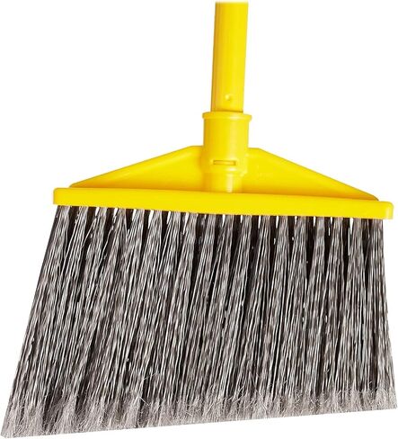 Rubbermaid Commercial Products Angled Large Broom with Polyethylene Bristles, Yellow/Gray, Indoor/Outdoor use Restaurant/Lobby/Office/Mall, 10.5", (Pack of 6) in Saudi Arabia